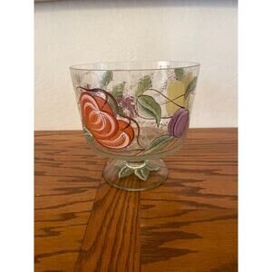 Fifth Avenue Crystal LTD hand painted footed fruit or salad bowl